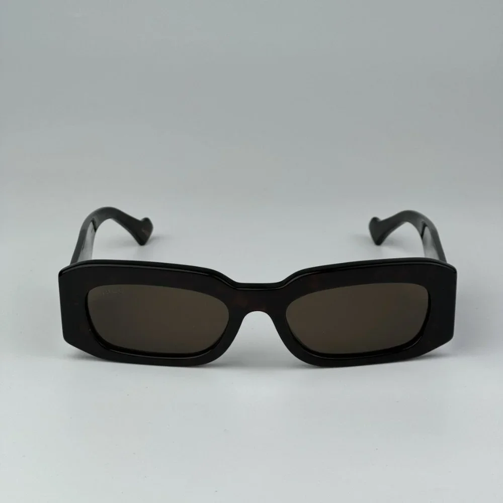 Gucci GG1426S 002 BRAND NEW Sunglasses Dark Havana Brown Unisex Rectangle